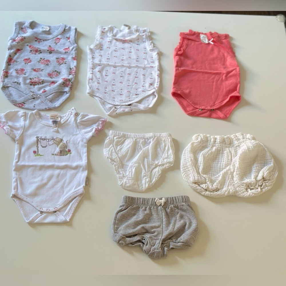 7 piece baby bundle tops and bottoms 3-6 months